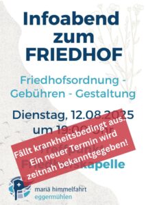 Infoabend Friedhof fällt aus