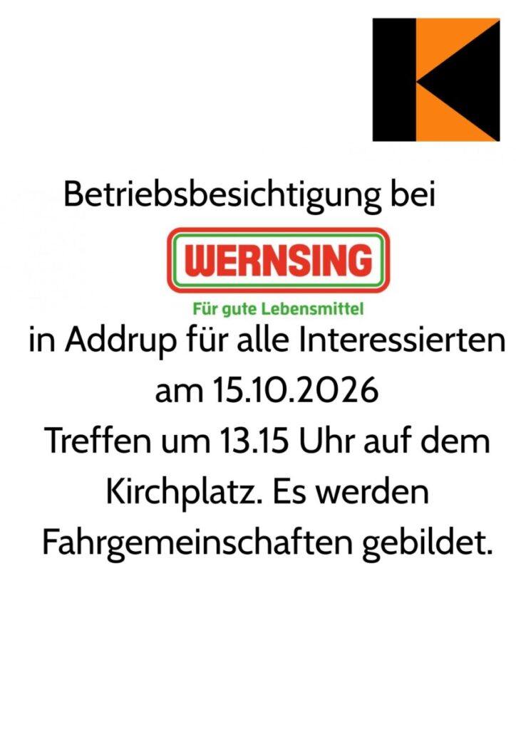 Betriebsbesichtigung bei Wernsing Feinkost in Addrup