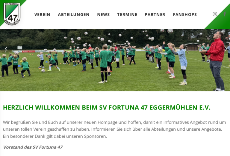 Fortuna mit neuer Homepage