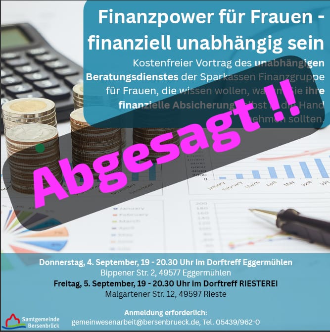 Finanzpower für Frauen fällt aus