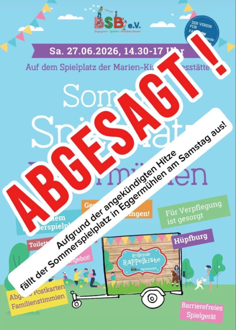 Sommerspielplatz abgesagt