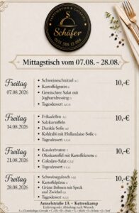 Mittagstisch – Angebot für August