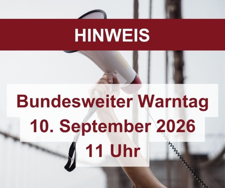 Bundesweiter Warntag am Donnerstag, 10. September 2026