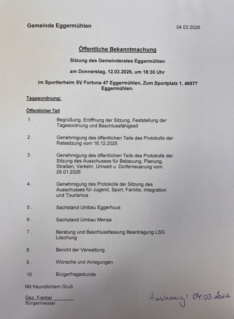 Sitzung des Gemeinderates