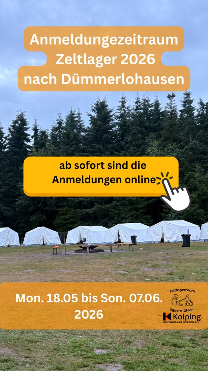 Anmeldungen Zeltlager 2026 freigeschaltet