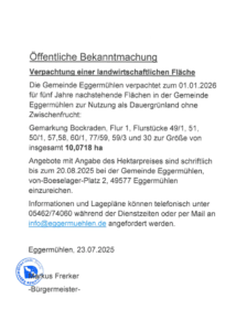 Die Gemeinde informiert