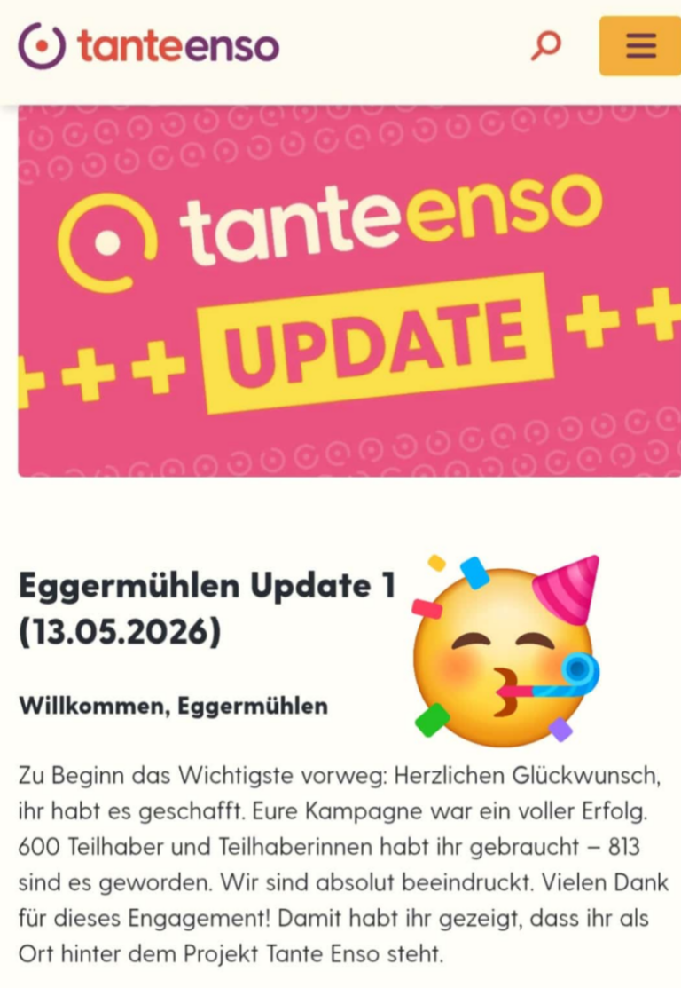 Ein Bericht über Tante Enso im Radio
