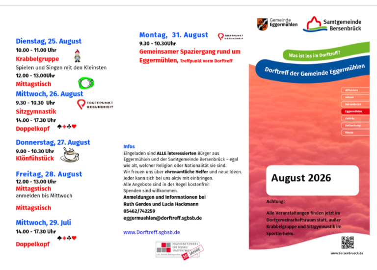 Dorftreffprogramm August 2026