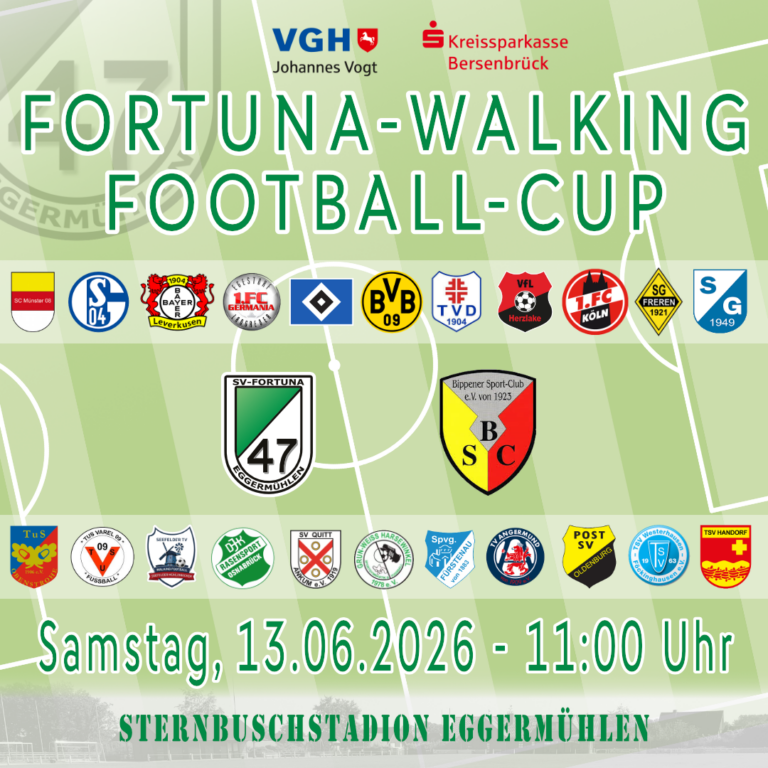 Auslosung für den Fortuna-Walking-Football-Cup 2026 veröffentlicht