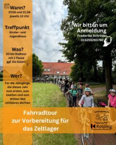 Fahrradtouren zur Vorbereitung auf das Zeltlager 2026