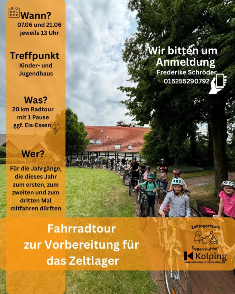 Fahrradtouren zur Vorbereitung auf das Zeltlager 2026
